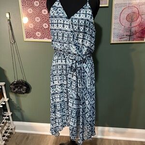 Banana Republic Blue and White Midi Dress Size S